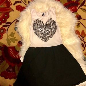 Kids black and white Divided dress